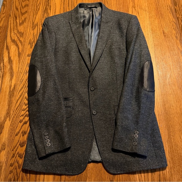 Calvin Klein Other - Calvin‎ Klein suit jacket professor elbow patches wool silk polyester size 40L